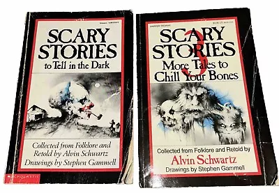 Lot Of 2 More Scary Stories To Tell In The Dark & Book 3 - By Alvin Schwartz B6 • $12.95