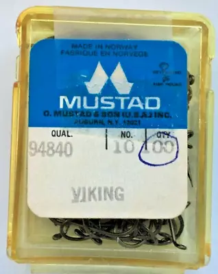 100 Pcs Mustad 94840 Dry Size 10 Fly Tying Hooks Materials Supplies • $8.50