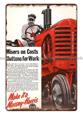 Discount  Signs 1949 Massey Harris Tractor Agriculture Machinery Metal Tin Sign • $18.92
