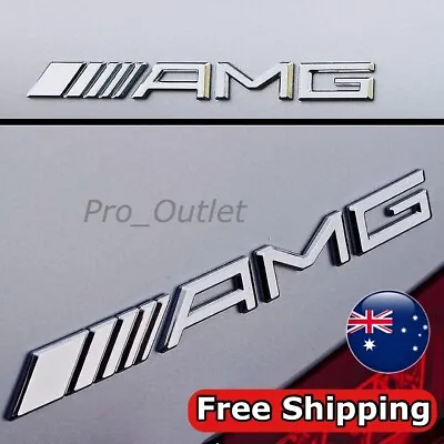 $16.95 • Buy Chrome Silver AMG Emblem Badge For Mercedes AMG A C E GLC GLA GLB GLE AUS Stock