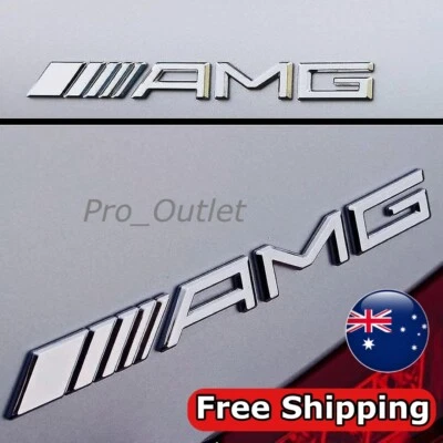 $16.95 • Buy Chrome Silver AMG Emblem Badge For Mercedes AMG A C E GLC GLA GLB GLE AUS Stock