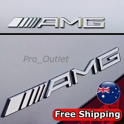 Chrome Silver AMG Emblem Badge For Mercedes AMG A C E GLC GLA GLB GLE AUS Stock • $16.95