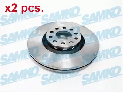 X2 Pcs Front Brake Disc Rotos X2 Pcs Set V2003v Samko I • £77