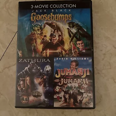 $0.01 • Buy 📀 Goosebumps, Zathura, Jumanji (3 Movie Collection) DVD NEW Rated PG Family Mov