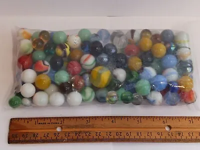 Vintage Bag Of 120 Marbles: Shooters Swirls Etc. • $15