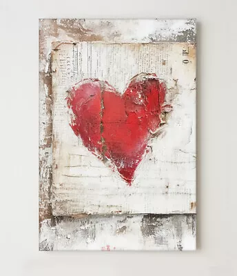 Hidden Heart Love Print Framed Canvas Wall Art Picture Decor Living Room • £14.99
