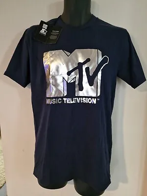 Classic Silver Logo Mtv Retro Starter T-shirt  L • £10