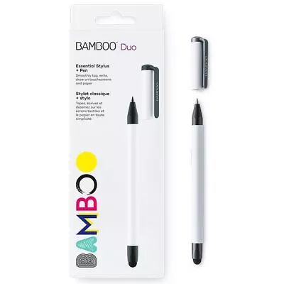 Wacom Stylus Touch Pen Bamboo Duo Stylus White 2 Nibs Ballpoint Pen/stylus  697 • $30.78
