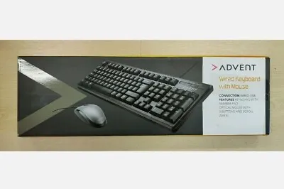 £10.99 • Buy USB Keyboard - Advent Wired Keyboard And Mouse C112 Combo Set