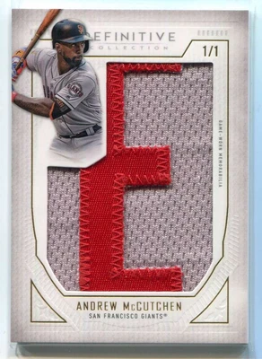 $125 • Buy 2019 Topps Definitive Collection Nameplates Andrew McCutchen Letter Patch 1/1