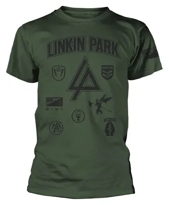 Linkin Park Patches Green T-Shirt NEW OFFICIAL • £19.59