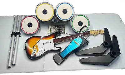 $249.99 • Buy Beatles Rock Band Xbox 360 Wireless Bundle Lot Set Drums Stand Guitar Game