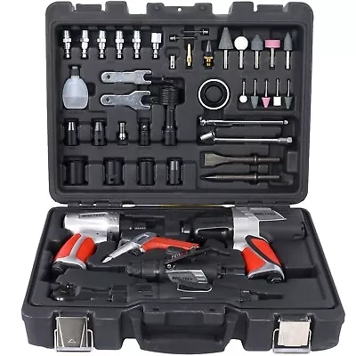 Air Tool 44 Piece Accessory Kit Impact Wrench Dual Air Chuck Tire Gauge • $168.99
