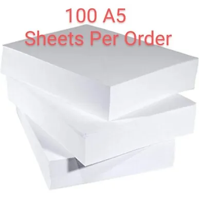 A5 White Printer Copy Paper 80gsm Smooth 100 Sheets Copier Multi Purpose • £3.25
