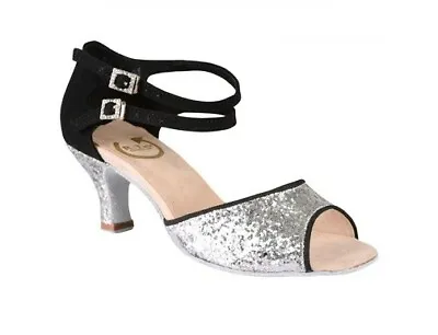 £26 • Buy Silver Latin 'Debbie' Dance Shoe 2.2  Heel Uk Size 3.5 *Salsa*Ceroc*Ballroom*