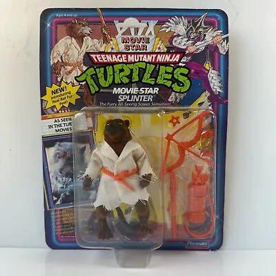 1992 Vintage Teenage Mutant Ninja Turtles MOVIE STAR SPLINTER Figure MOC TMNT • $141