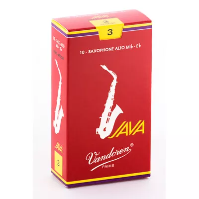 Vandoren SR263R Alto Sax 3 Strength Java Red Saxophone Reeds Box Of 10 • $29.95