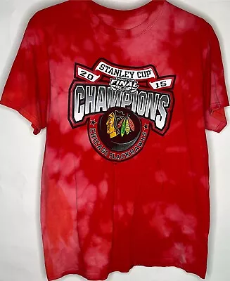 Chicago Blackhawks NHL 2015 Large T Shirt Red Adult Short Sleeve T Shirt • $18