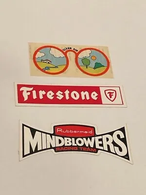 Vintage Stickers Decals Car Themed: Gulf Oil Firestone Rubbermaid Mindblowers • $7.99