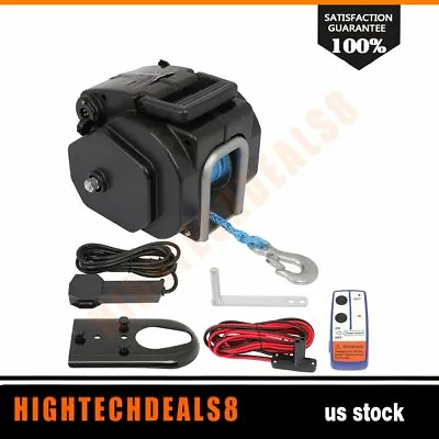 12V Portable Boat Electric Winch Tow Towing Synthetic Rope Truck Trailer 3500 LB • $90.99