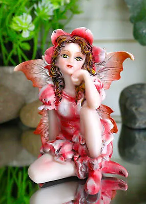 Ebros Miniature Fairy Garden Statue Pink Periwinkle Flower Fairy Figurine 3 H • $22.99