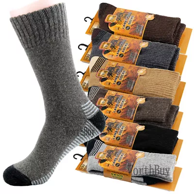 Lot 3-12 Pairs Mens Heavy Duty Winter Warm Merino Lambs Wool Boots Thermal Socks • $18.99