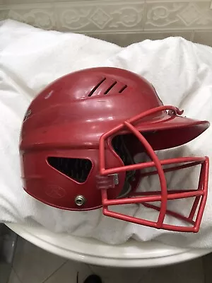 Rawlings CFBH1 Red Girls Softball Batting Helmet 1 Size Fits All 6 1/2 - 7 1/2 • $20