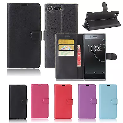 $9.99 • Buy Premium Leather Wallet Case TPU Cover Sony Xperia XZ Premium + Screen Protector