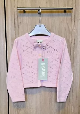 Ted Baker Baby Girl Pink Bow Detail Cardigan. Size 12 - 18 Months. BNWT • £16