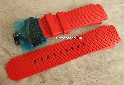 $332.76 • Buy Genuine OEM Clerc Hydroscaph Red Rubber Watch Strap & DLC Déployant Clasp 