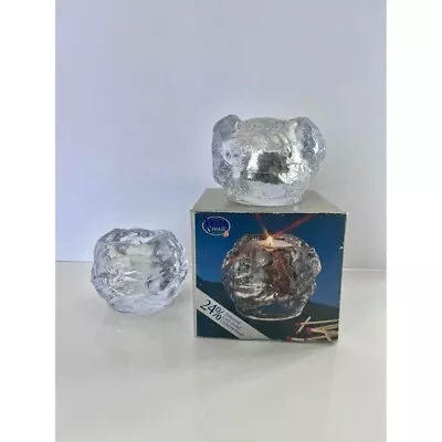 Vintage-MCM 2 Vienna Lead Crystal Snowball Candle Holders • $55