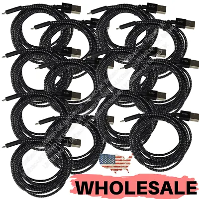 Bulk Lot 3/6/10FT Micro USB Fast Charger Cable For Samsung LG Charging Data Cord • $68.20