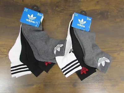 Adidas 3Pk.X2  Quarter Socks Black/Gray/White Mens Size 6-12 / 6 Pairs • $25