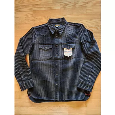 IRON HEART IHSH-62 12oz Wabash Strip Western Shirt Black XXXL From Japan • $235