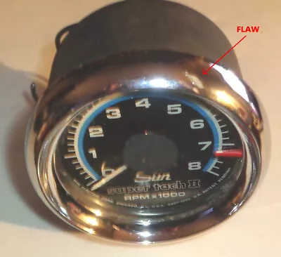 Sun Super Tach II Blue Line Tachometer 8000 RPM W Adjustable Redline Indicator • $67.95