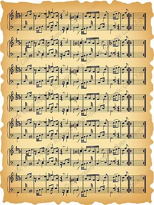 Stave Old Sheet Music Notes Musician Background Pattern Edible Icing Cake Topper • £4.15