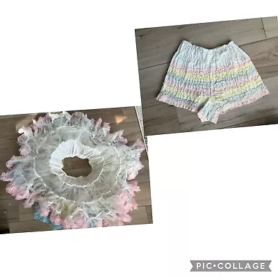 Vintage 1980’s Square Dance Colorful Petticoat And Ruffled Bloomers Lot • $49.99