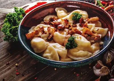 Postcard - Ukrainian Postcard Vareniki Dumplings Varenyky Perogy Perogies • $2.99