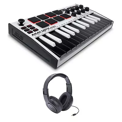 Akai MPK Mini MK3 White SE Keyboard Bundle With Samson SR350 Headphones • $109