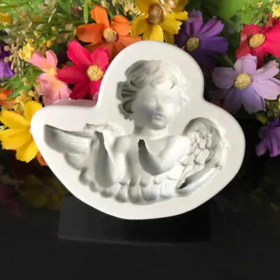 Angel Baby Fondant Mould Cake Chocolate Topper Baking Decoration Mold Silicone • £3.25