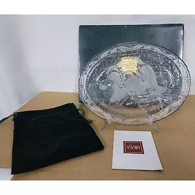 MIKASA Germany Oval Crystal Frosted Glass NATIVITY Christmas Plaque W/Stand NEW • $9.87
