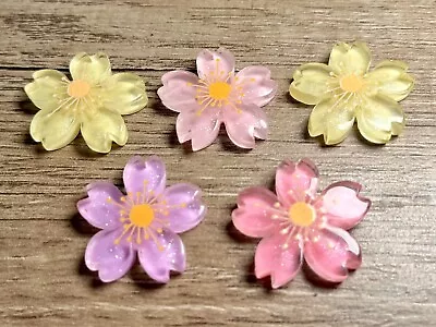 5pc Sakura Cherry Blossom Flower 26mm/1  Shoe Charms For Crocs Laces • $9.99