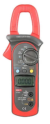 UNI-T UT203 Digital Handheld Clamp Multimeter Tester Meter DMM CE AC DC Volt Amp • £41.39