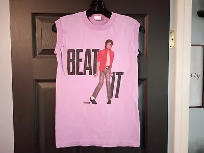 1984 Michael Jackson Beat It Vintage Tank Top Shirt Ched USA Made Single Stitch • $82.15