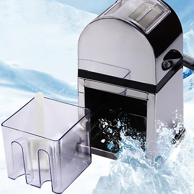 Manual Ice Shaver Machine Stainless Steel Ice Crusher Snow Cone Shaved Ice Maker • $36.09