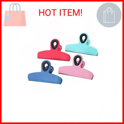 Chip Bag Clips Magnetic Clips 4 Pack 5 Inches Wide Heavy Duty Food Clips • $13.99