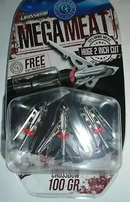 @NEW@ 1- 3pk. G5 Crossbow Megameat 100 Broadheads! 2  Broadhead Mega Meat Mm102 • $49.99