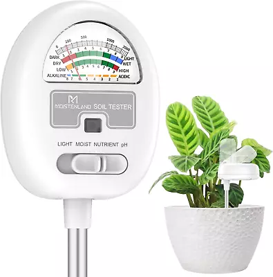 [Upgraded] Soil Moisture Meter 4-In-1 Soil Ph Tester Soil Moisture/Light/Nutri • $26.14