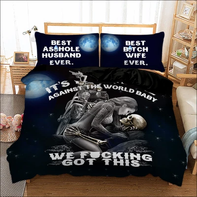 $40.95 • Buy Skull Gothic Quilt Duvet Doona Cover Set Ghost Queen King Size Bed Pillowcase AU