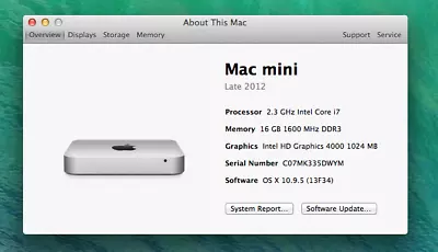 Apple Mac Mini (Late 2012) 2.3GHz I7 16GB RAM 1TB HD • $112.50